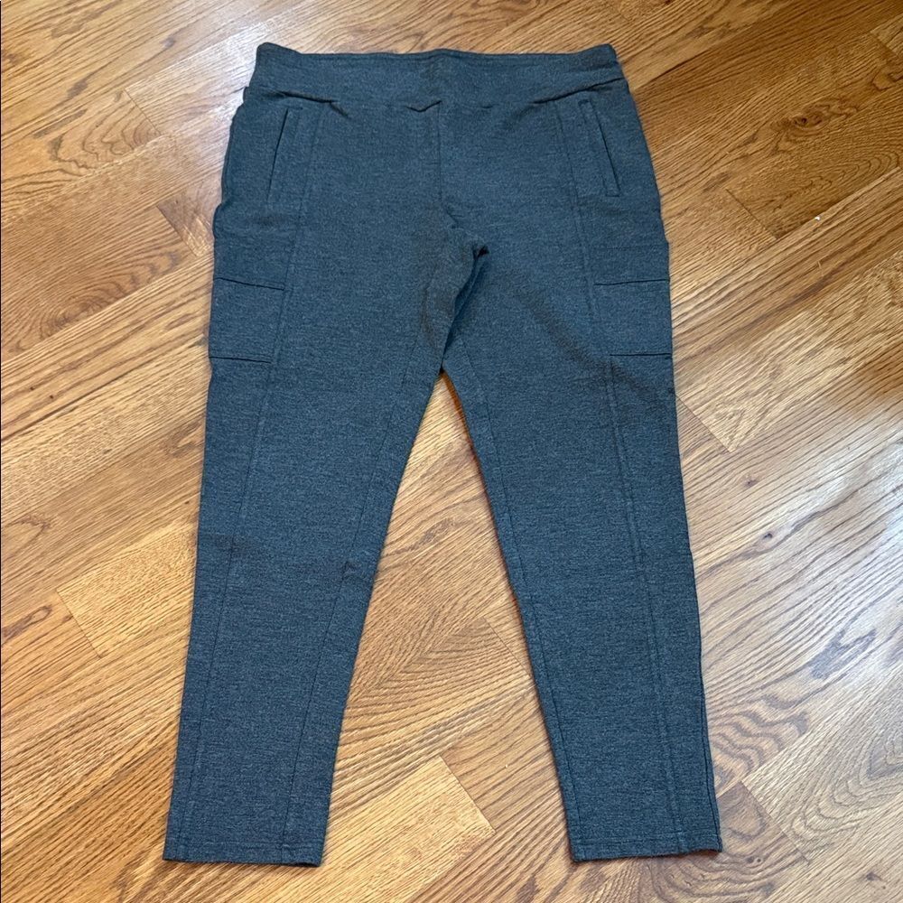 Jockey Ponte Cargo Jogger Pants Dark Gray Stretch Size XL